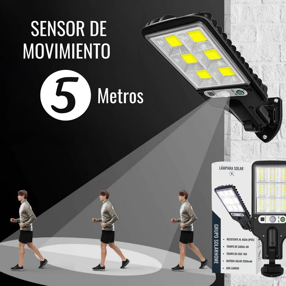 1 + 1 GRATIS | PowerGLOW Profesional™ - La única lampará solar con batería extendida. (Incluye soporte, sensor movimiento, anti-lluvia, 3 modos de luz y mando).