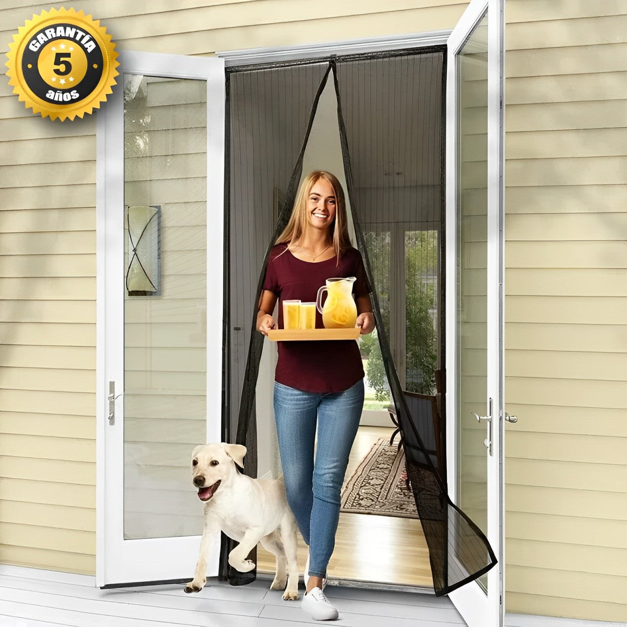 2 x MagneticPRO ORIGINAL™ - La novedosa mosquitera magnética de cierre automático (Tamaño UNIVERSAL 1m x 2m, apto para cualquier superficie) +ENVÍO GRATIS