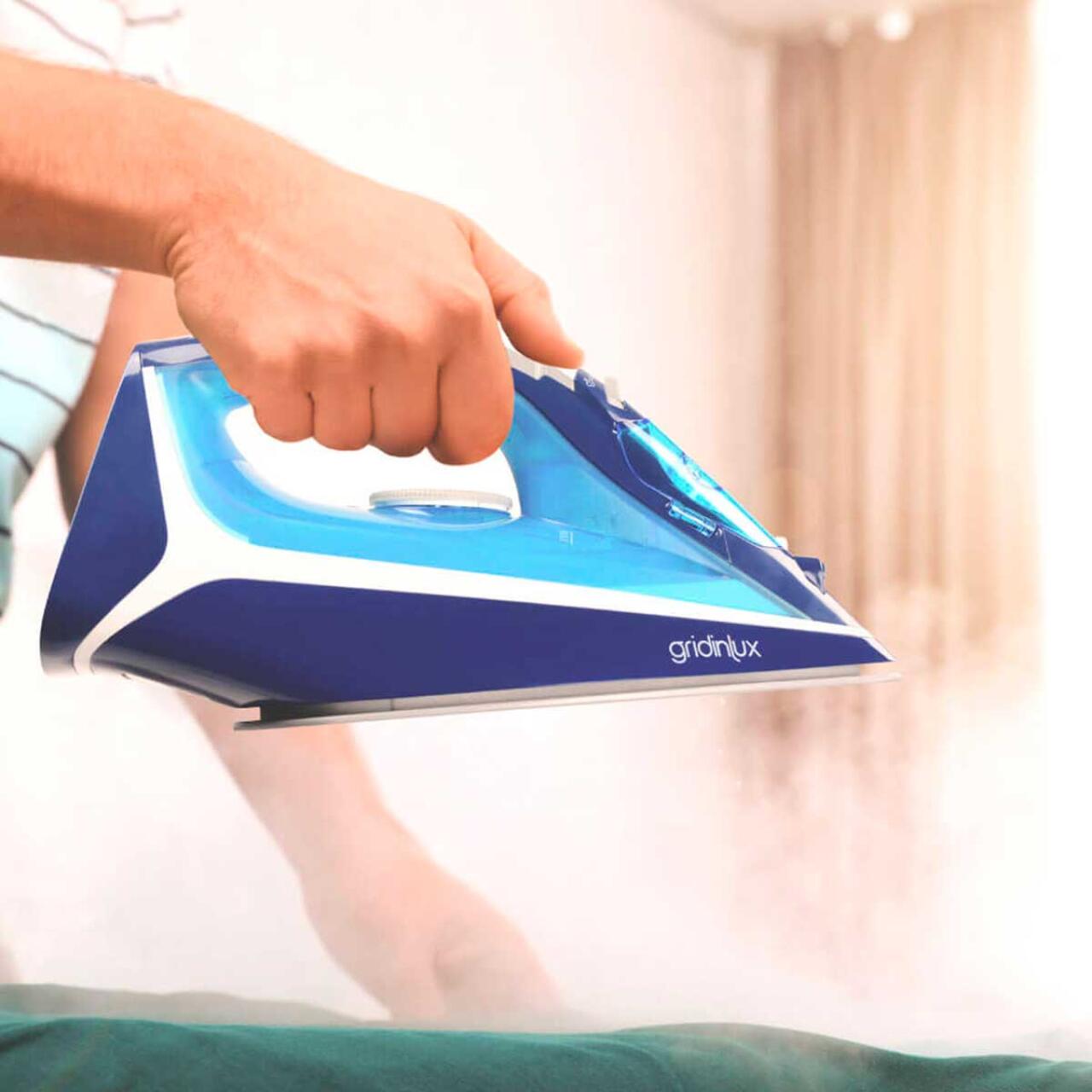 GRIDINLUX ULTRA™ - La primera plancha de vapor inalámbrica que se calienta en solo 7 segundos. (Batería duradera, 2600W, sistema antigoteo y antical).