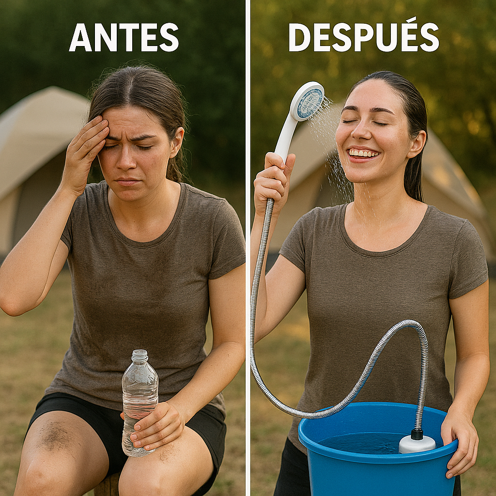 AquaLisse™ – La ducha portátil que te permite bañarte con presión y comodidad donde quieras. (Incluye GRATIS todo los complementos (Valorados en 40 euros).