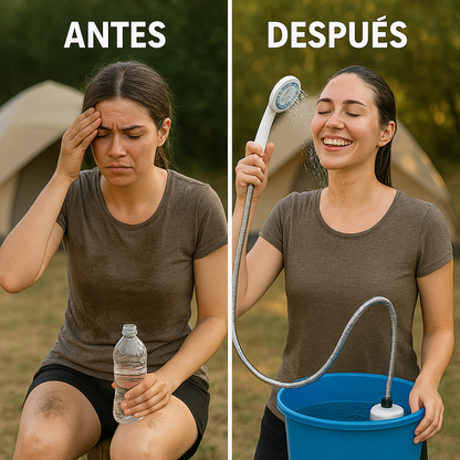 AquaLisse™ – La ducha portátil que te permite bañarte con presión y comodidad donde quieras. (Incluye GRATIS todo los complementos (Valorados en 40 euros).