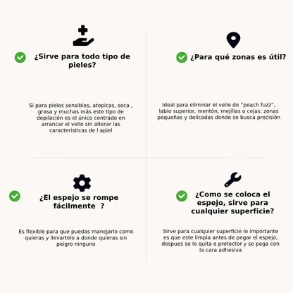 GlowDuo™ + Espejo Adhesivo grande – El único combo 2 en 1 que elimina el vello sin dolor y decora sin taladro tu rincón de belleza este verano. (+Envío GRATIS)