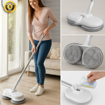 TurboClean 300™ - La única mopa eléctrica del mercado con tecnología turbo para eliminar la suciedad y los pelos 3 veces más rápido. (Hoy incluye 4 recambios GRATIS). fb
