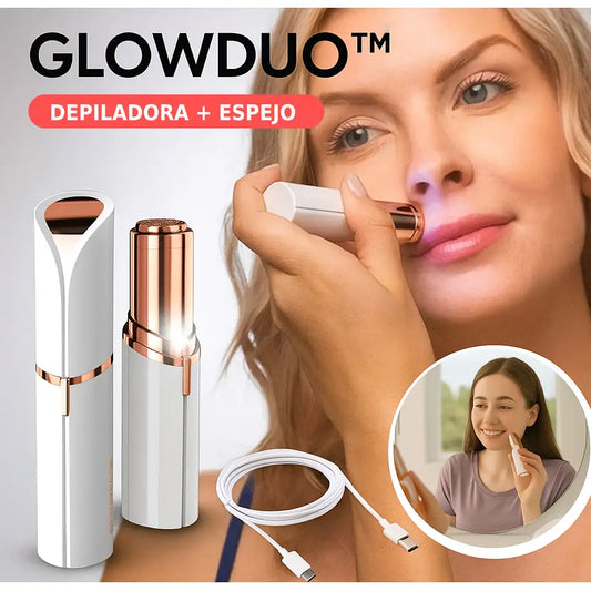 GlowDuo™ + Espejo Adhesivo grande – El único combo 2 en 1 que elimina el vello sin dolor y decora sin taladro tu rincón de belleza este verano. (+Envío GRATIS)