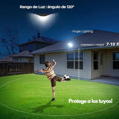 1 + 1 GRATIS | PowerGLOW Profesional™ - La única lampará solar con batería extendida. (Incluye soporte, sensor movimiento, anti-lluvia, 3 modos de luz y mando).