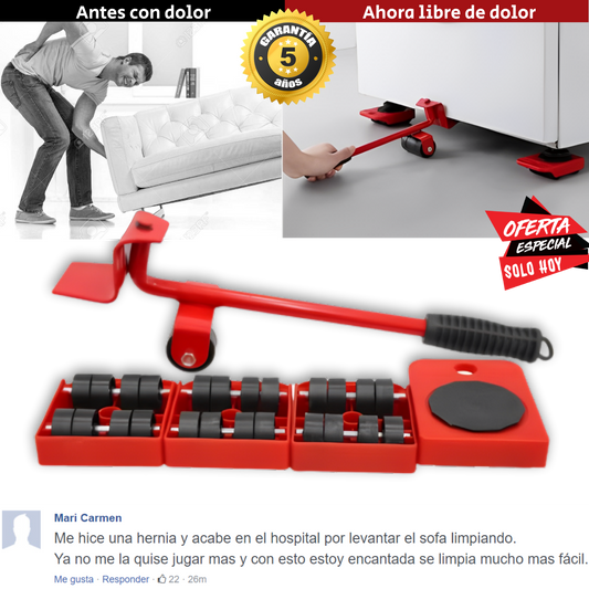 MuebleUP™  - La única forma de reducir al 100% el riesgo de provocarte una hernia. (Mueve hasta +180kg)