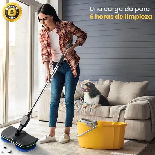 TurboClean™ La primera mopa electrica recargable que hace que limpiar los pelos de tu perro sea 3 veces más rapido. (Incluye GRATIS 4 mopas reutilizables)