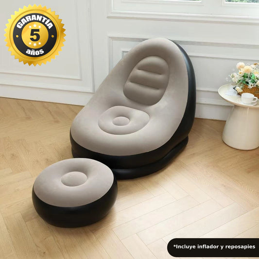 Deluxe DUO™ - El primer sofa hinchable de alta calidad. A prueba contra pinchazos. (Hoy incluye GRATIS inflador + reposapies)